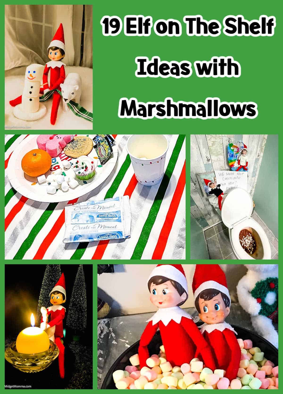 Elf on The Shelf Ideas with Marshmallows