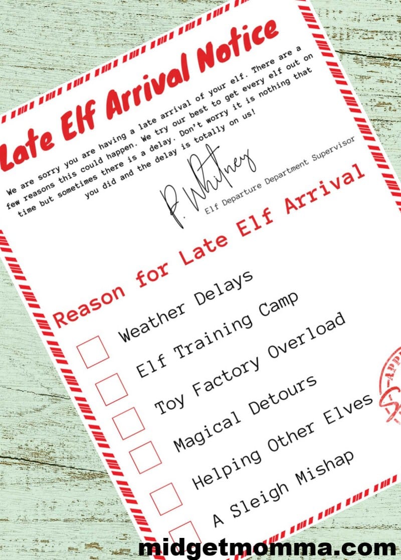 What to do if your elf is late free elf late arrival letters