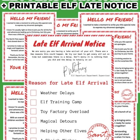 Elf on the Shelf Late Arrival Letters