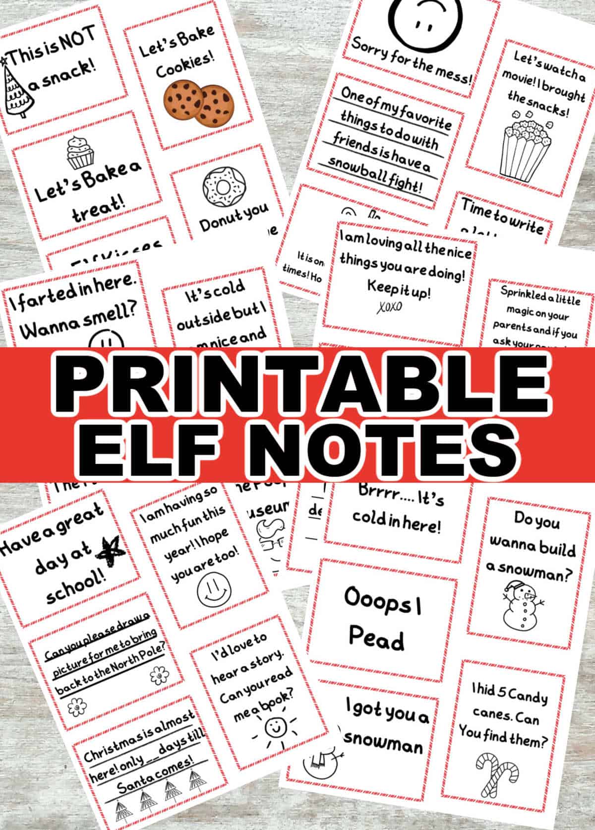 Elf notes printables