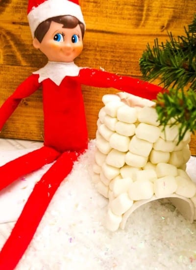 Marshmallow Igloo with an elf