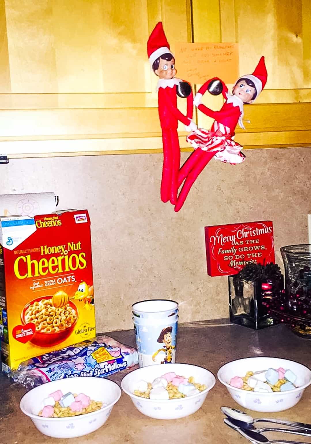 Elf on The Shelf Ideas with Marshmallows • MidgetMomma