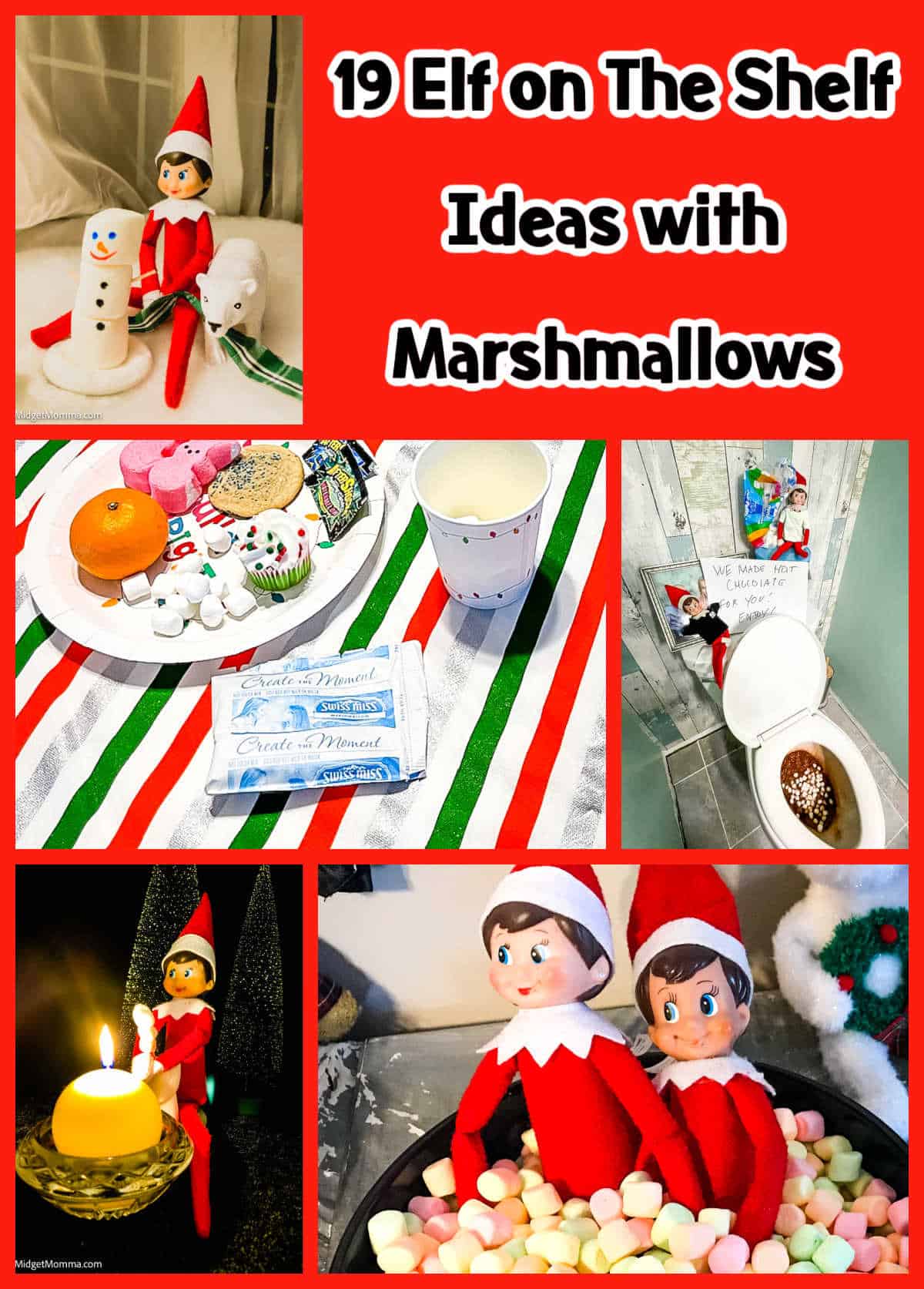 Elf on The Shelf Ideas with Marshmallows