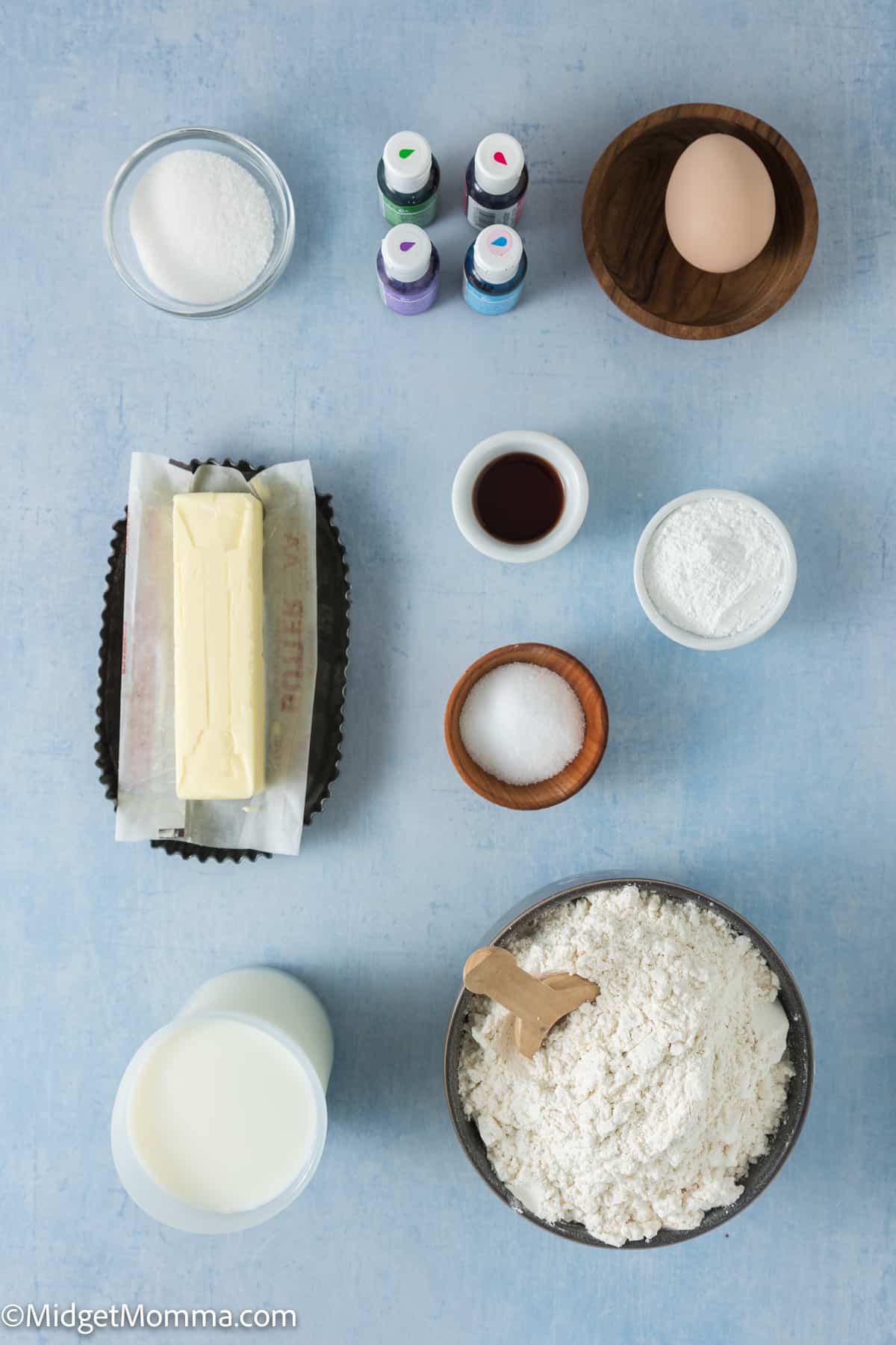 Rainbow pancakes ingredients