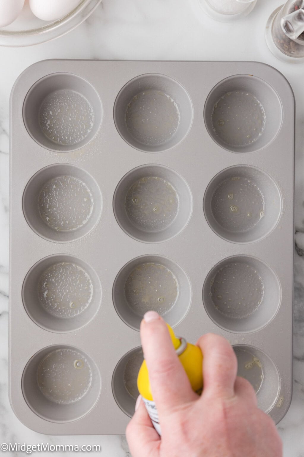Oven Baked Eggs In a Muffin Tin • MidgetMomma