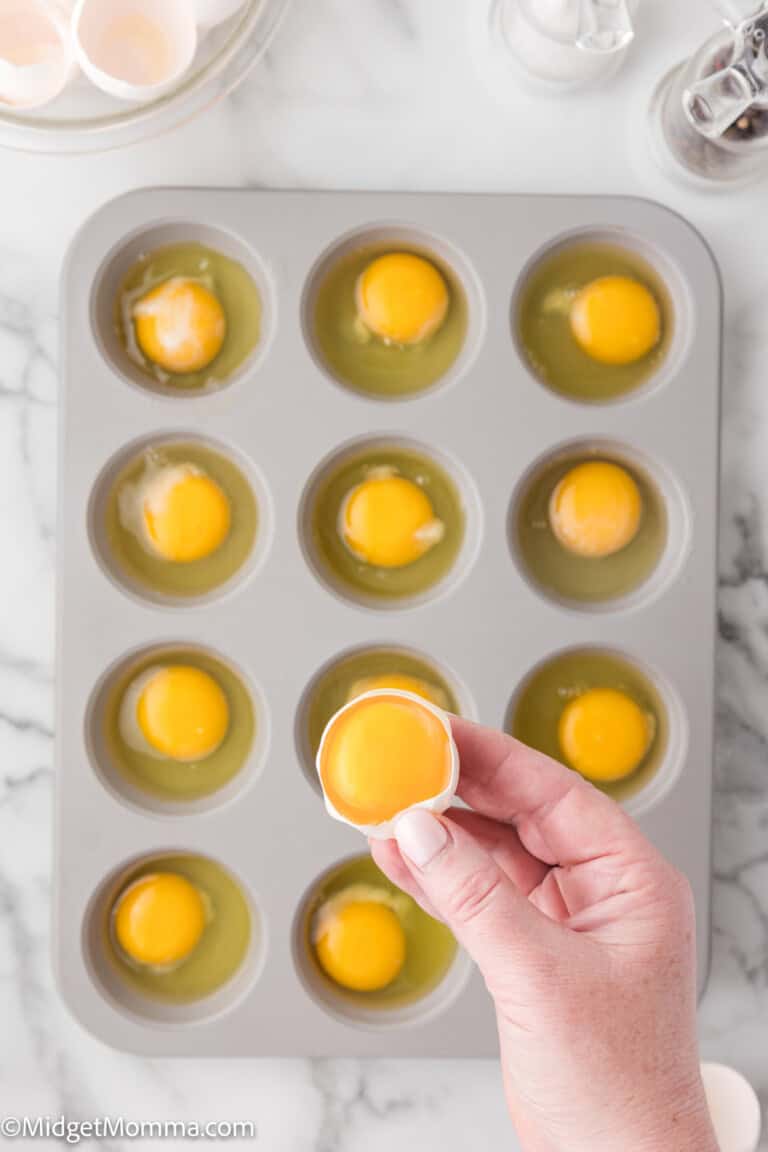 Oven Baked Eggs In a Muffin Tin • MidgetMomma
