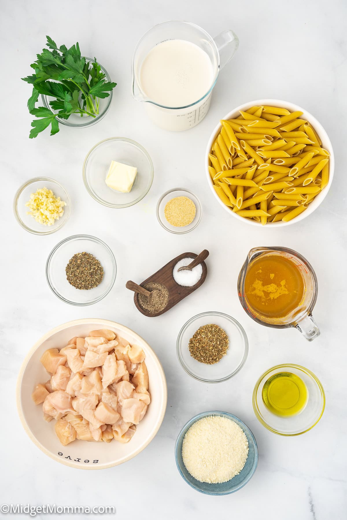 Creamy Chicken Pasta Ingredients
