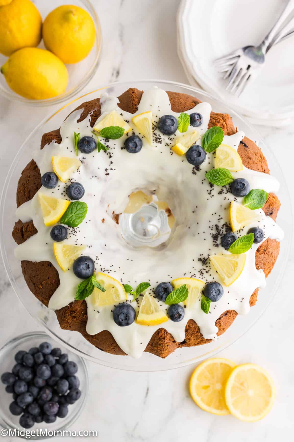 Lemon Blueberry Poppyseed Cake