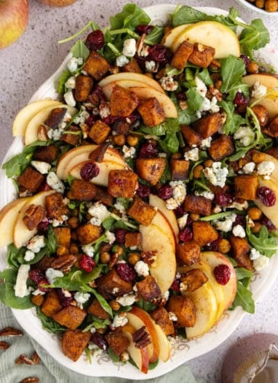 Harvest Salad recipe made on a salad platter