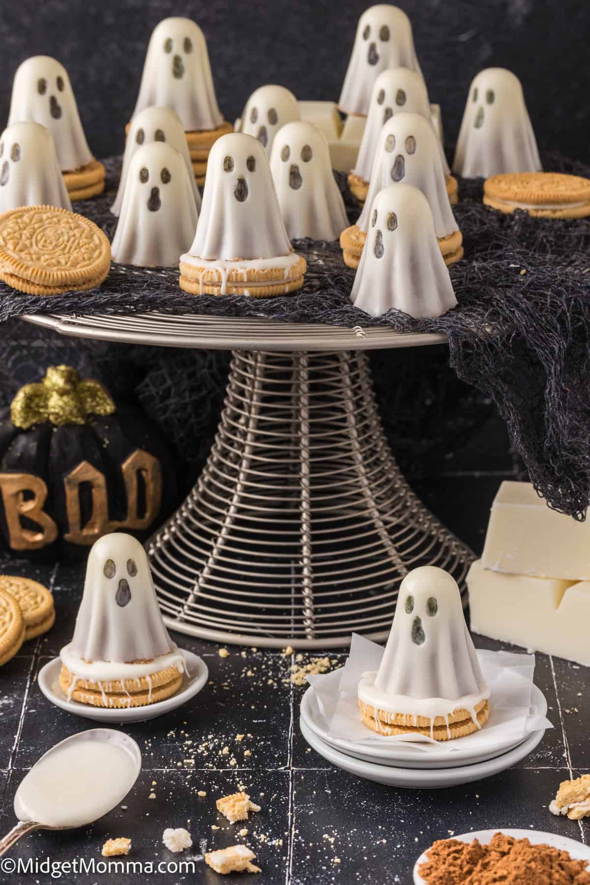 Oreo Balls Ghost Cookies